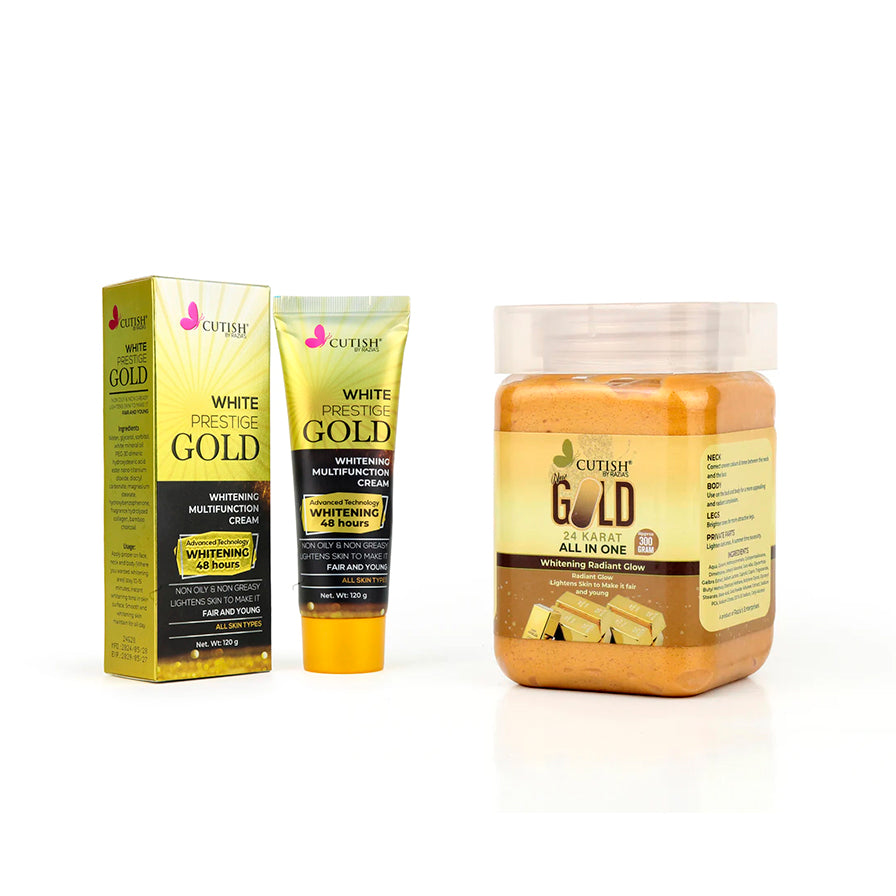 Glow Bundle 1 x Gold Cream , 1 x Gold All In One Jar