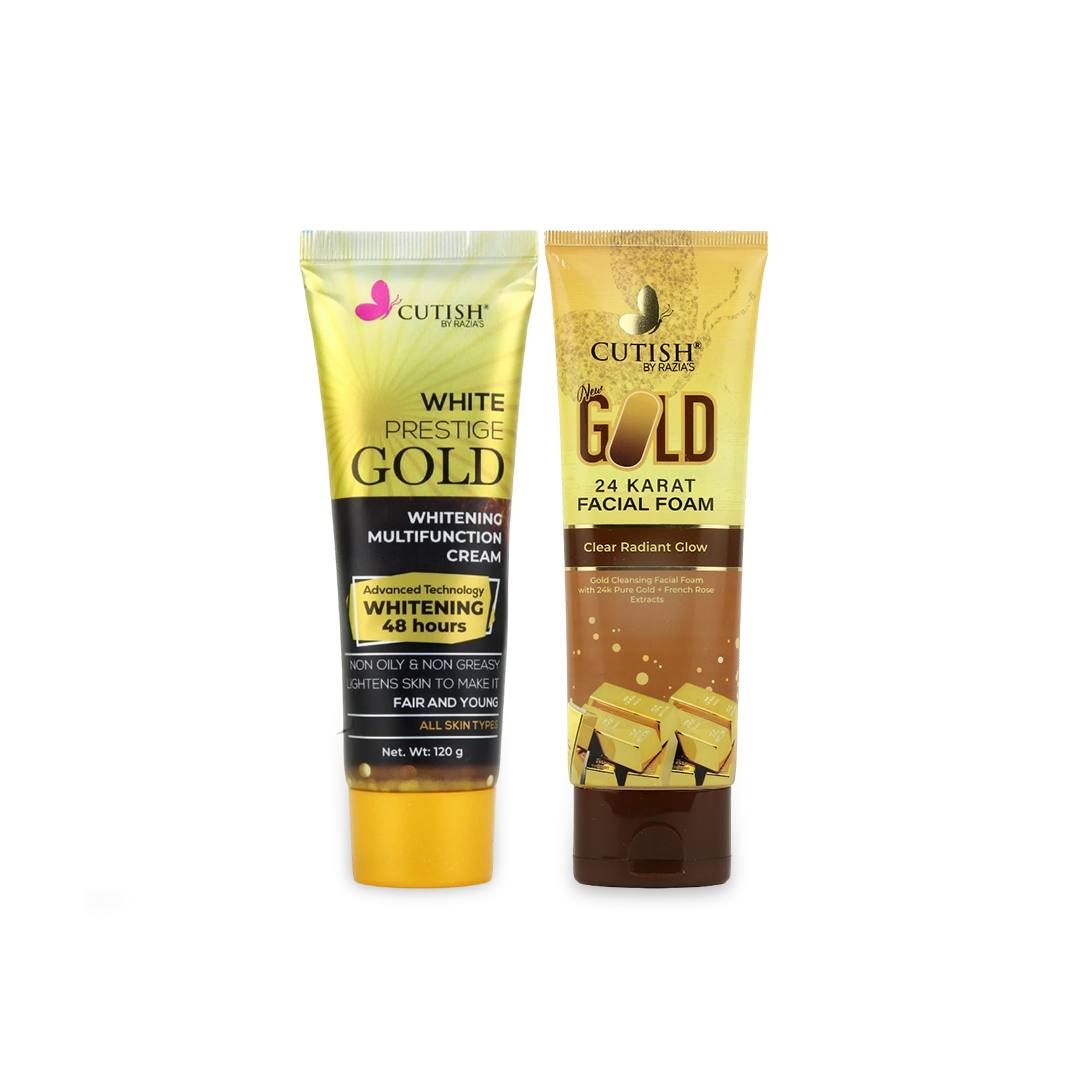 Cutish Gold Glow Trio - Cream + Foam