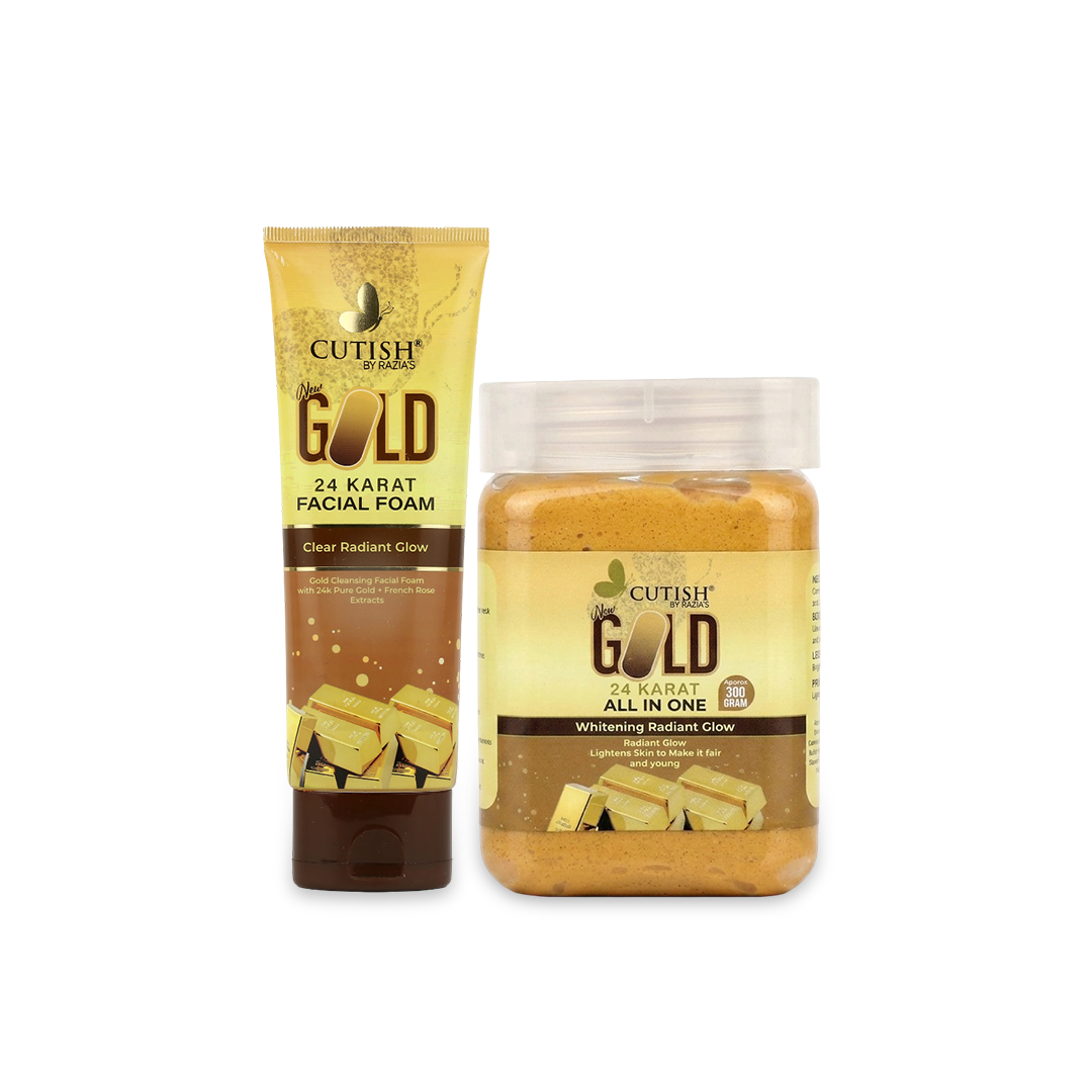 Cutish Gold Glow Trio - Foam + All in One