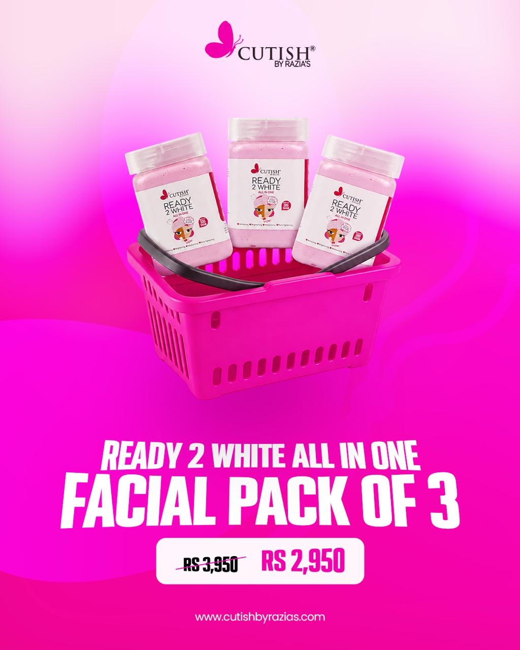 Ready 2 White All In One Facial Pack OF 3