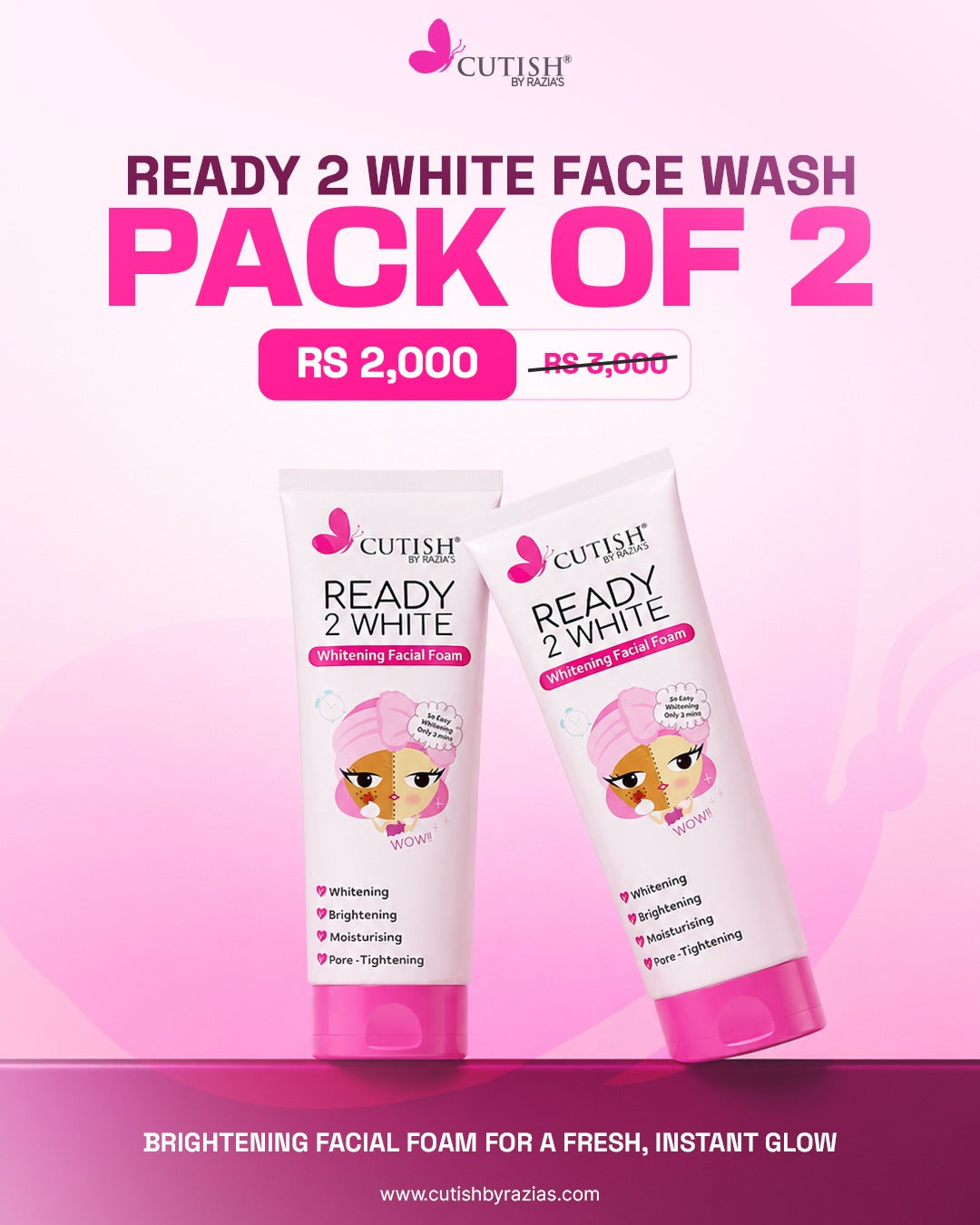 Ready 2 White Face Wash Pack OF 2