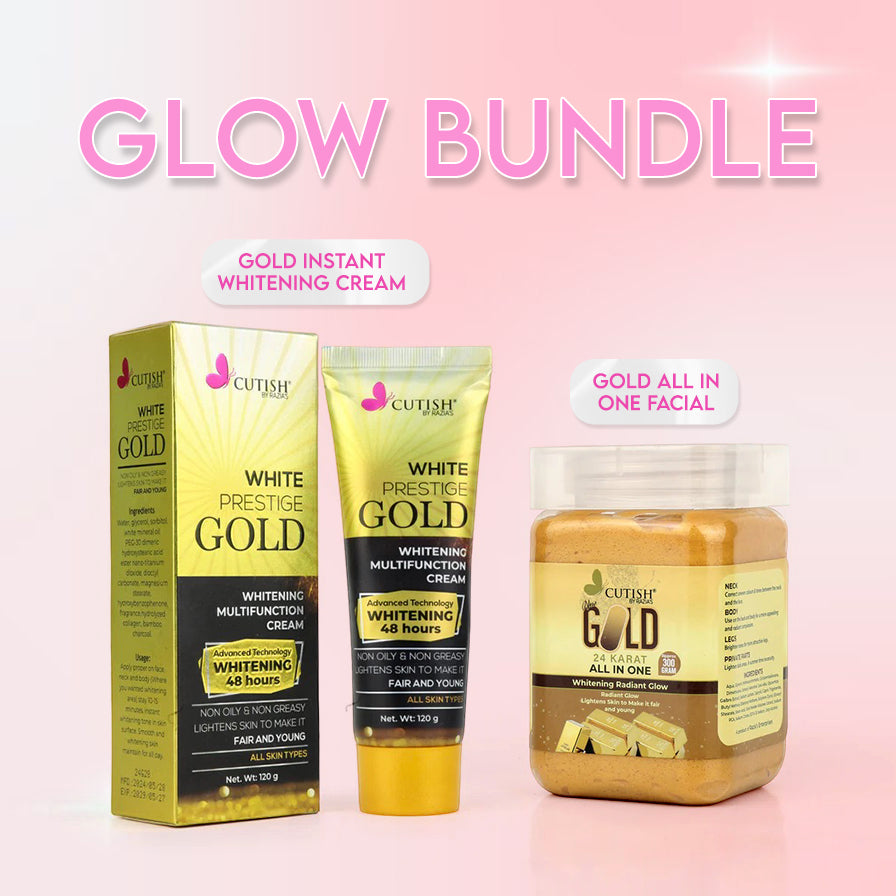 Glow Bundle 1 x Gold Cream , 1 x Gold All In One Jar